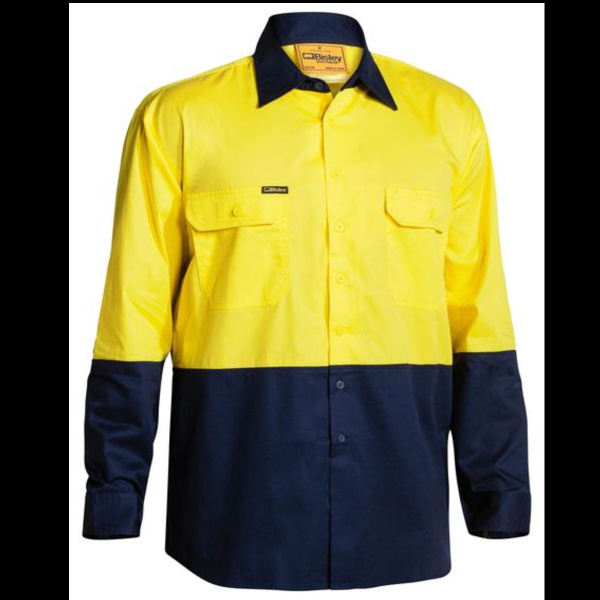 BISLEY 2 TONE COOL LIGHTWEIGHT DRILL SHIRT - LONG SLEEVE Thumbnail