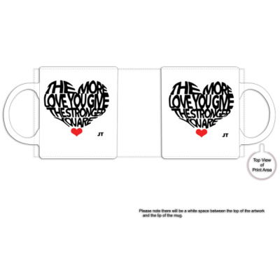 JT Love in a Cup - Black Rim Ceramic Mug Thumbnail