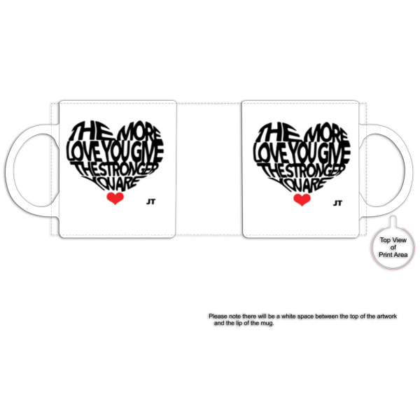 JT Love in a Cup - Black Rim Ceramic Mug Thumbnail